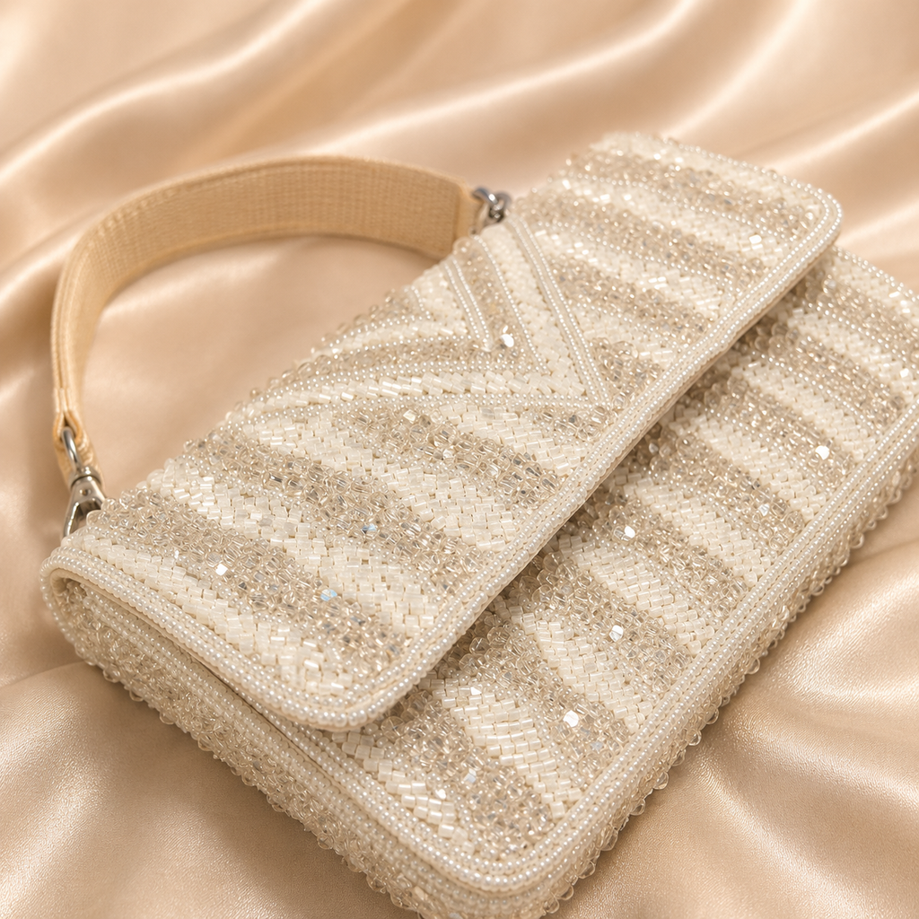 Ivory Crystal Handbag