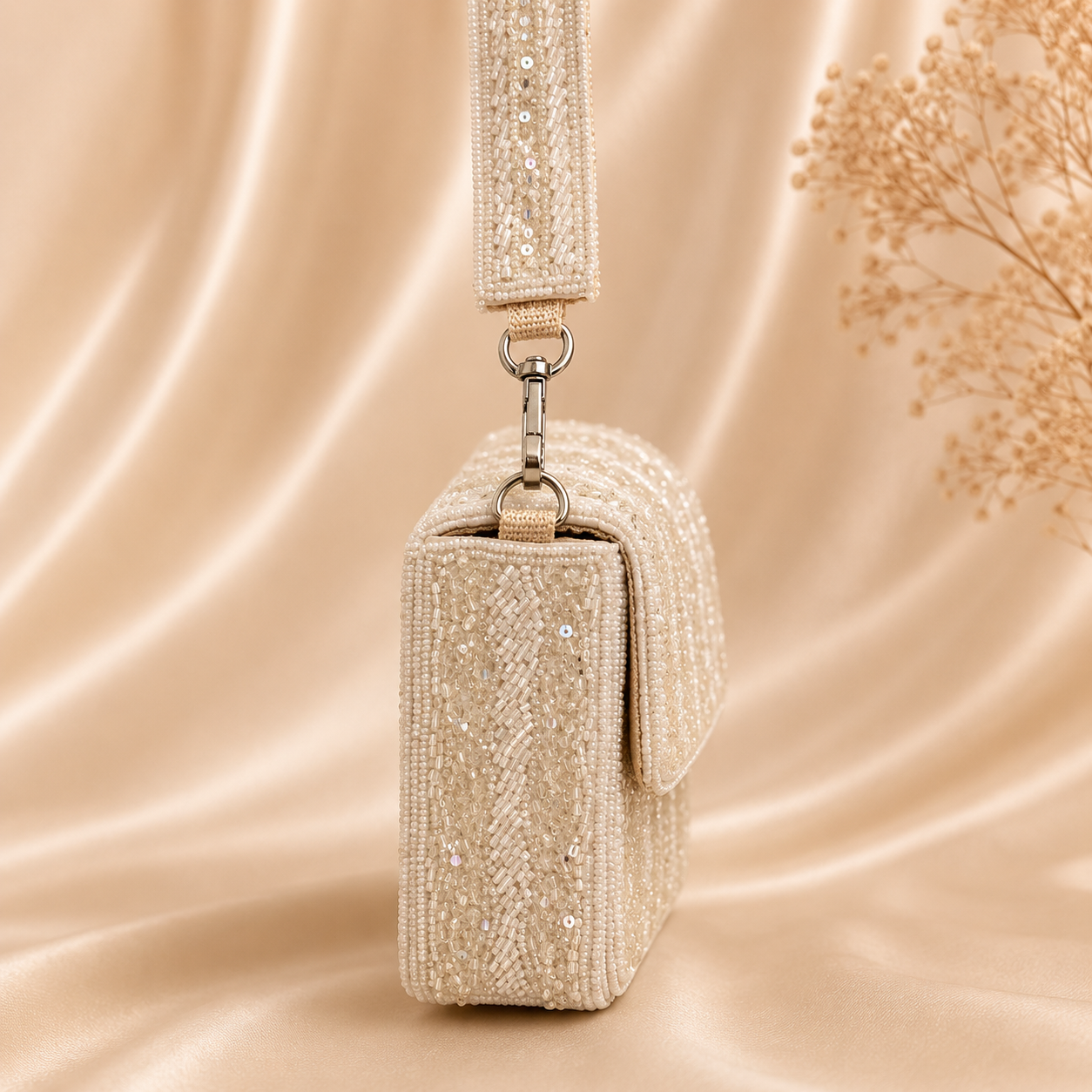 Ivory Crystal Handbag