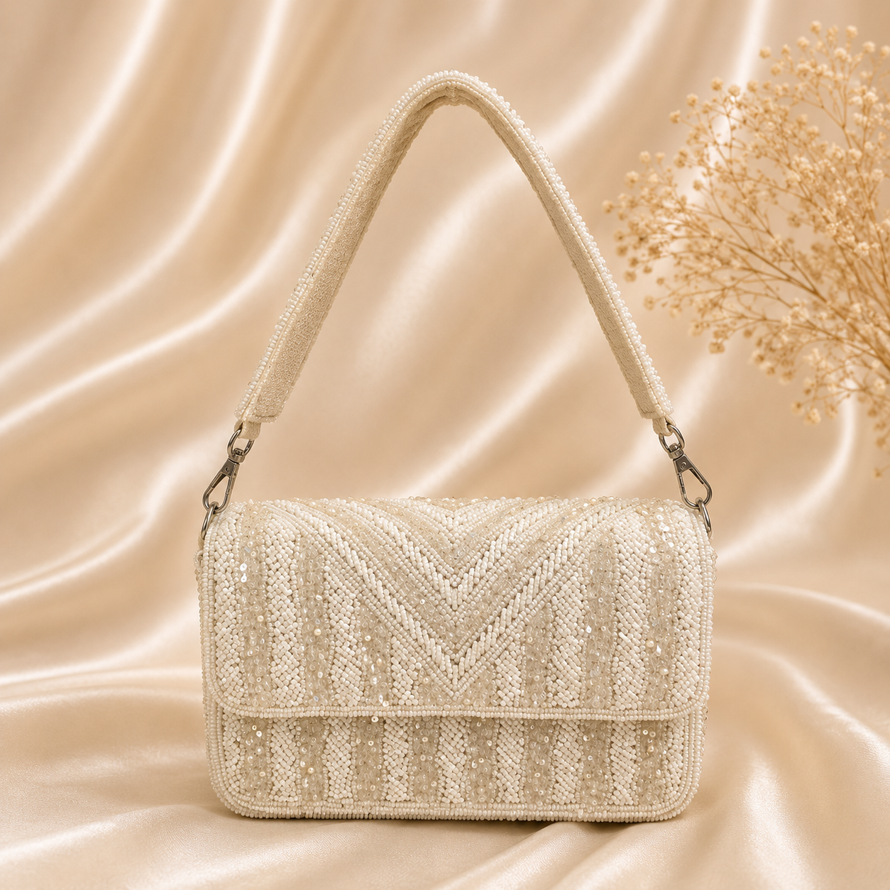 Ivory Crystal Handbag