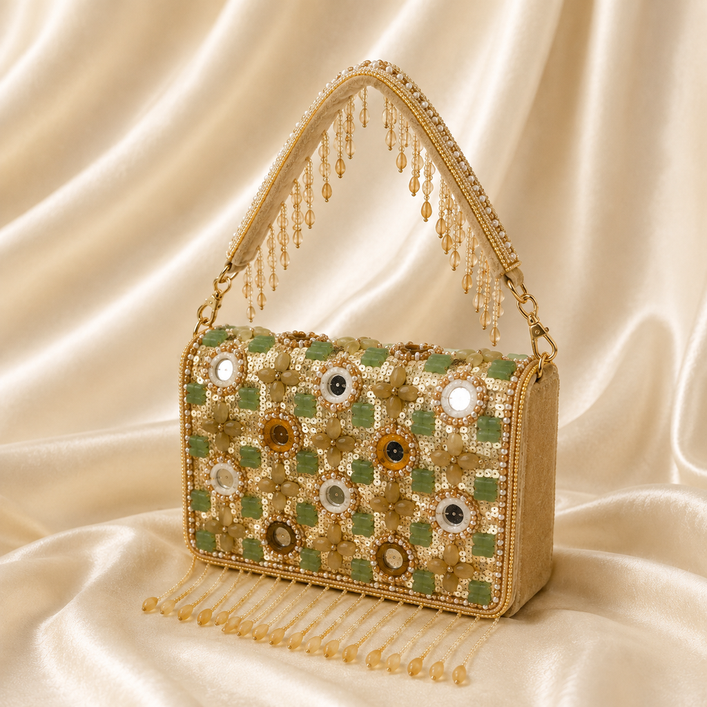 Aaina Handbag – Gold